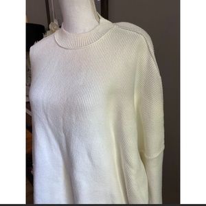 Free People Easy Street Tunic Sweater Painted White Women's Size Small